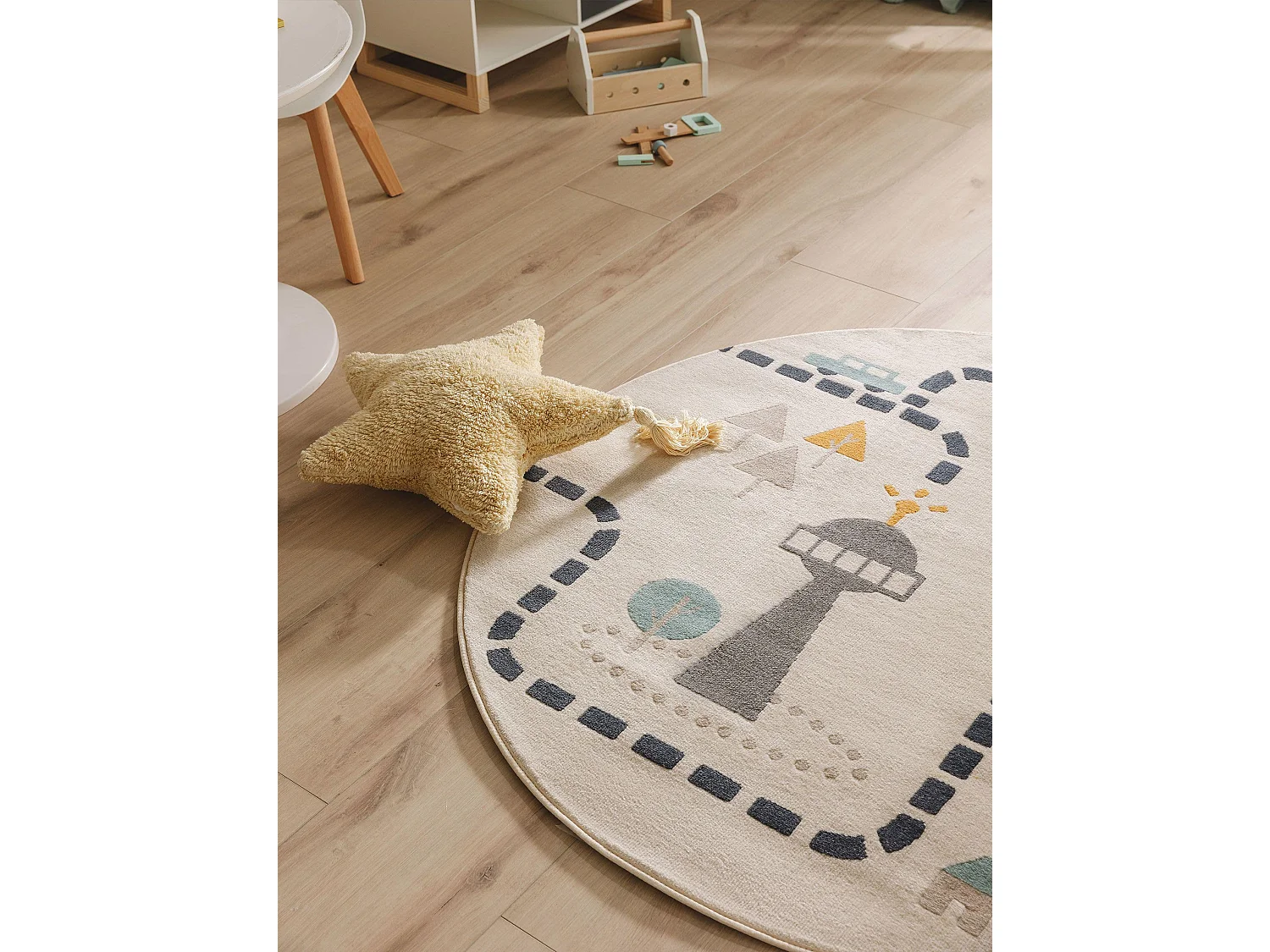 Tapis enfant Juno Beige ø 120 cm rond