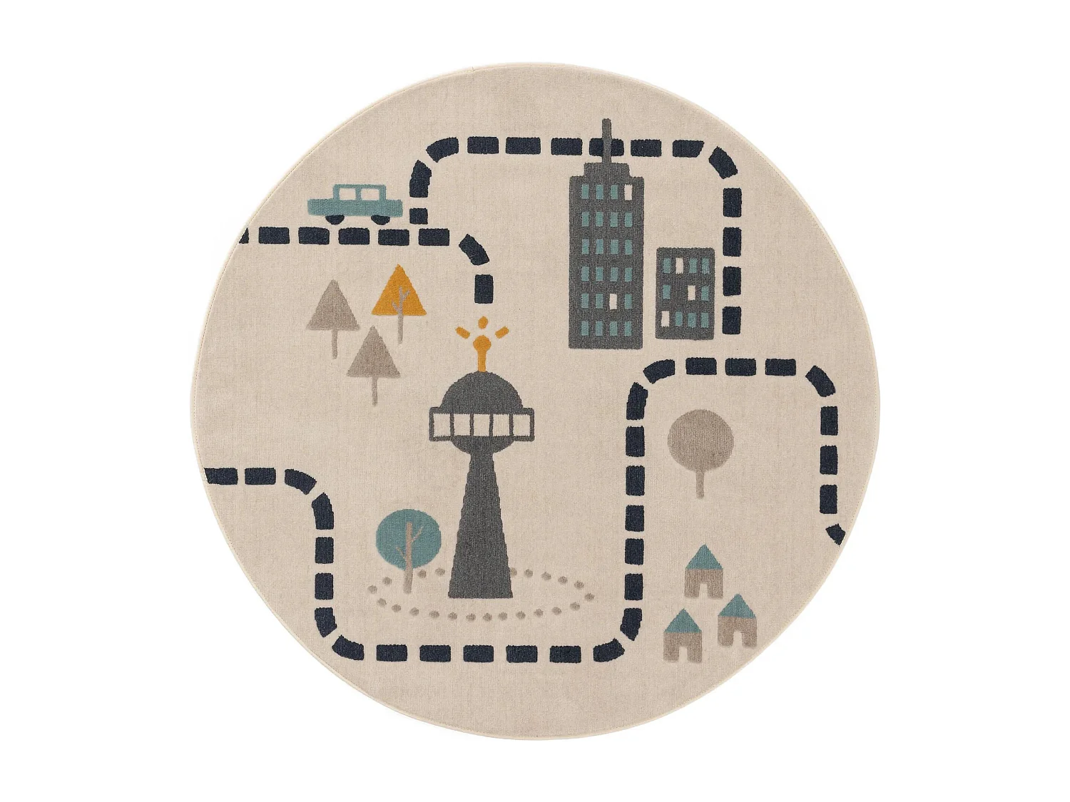 Tapis enfant Juno Beige ø 120 cm rond