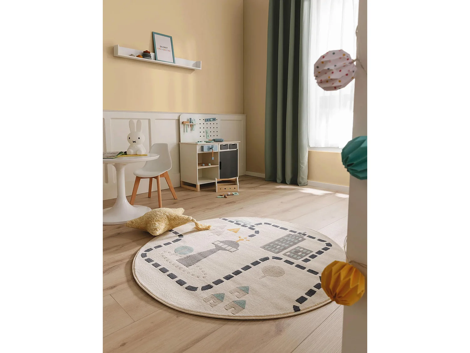Tapis enfant Juno Beige ø 120 cm rond