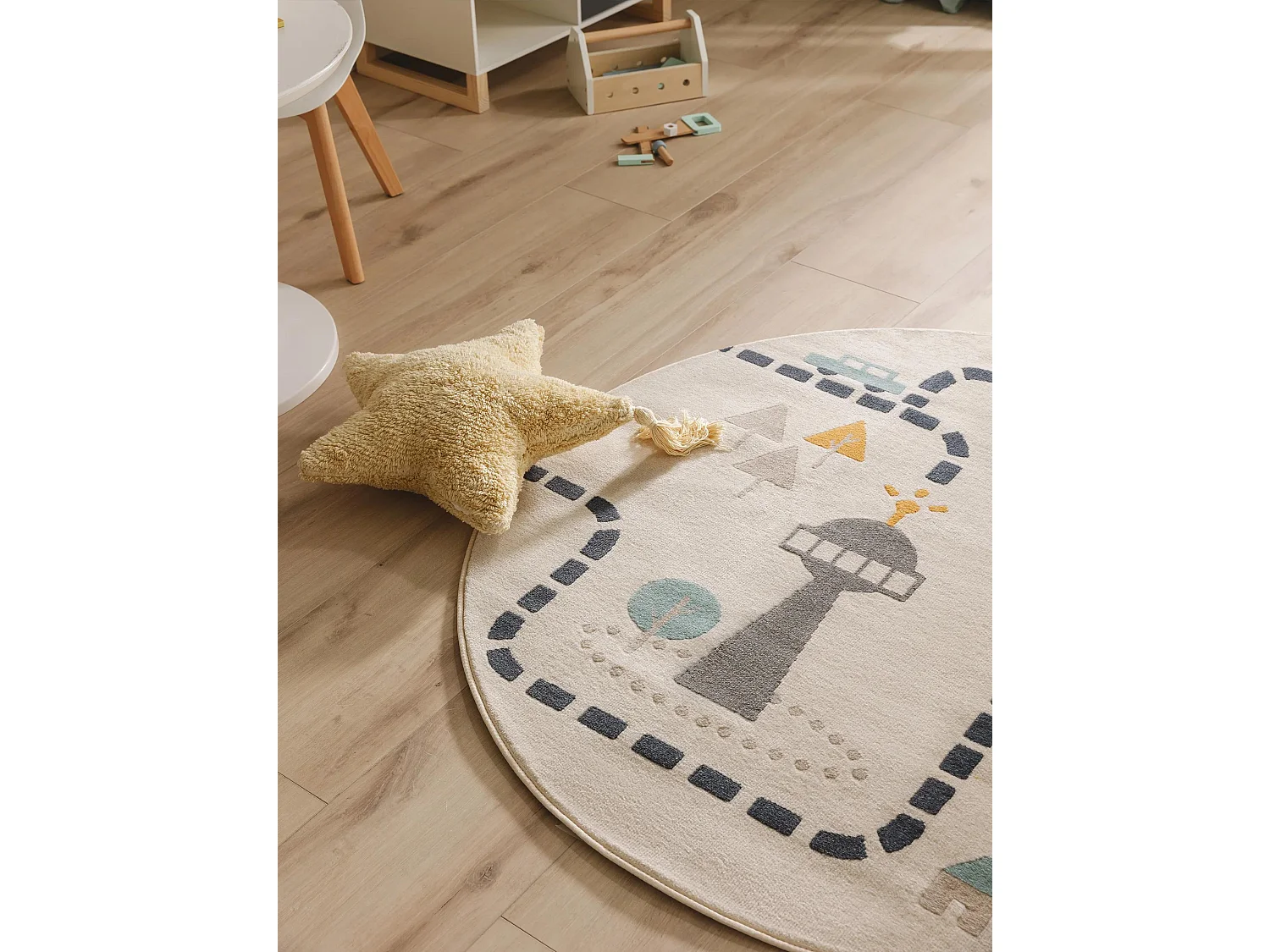 Tapis enfant Juno Beige ø 120 cm rond