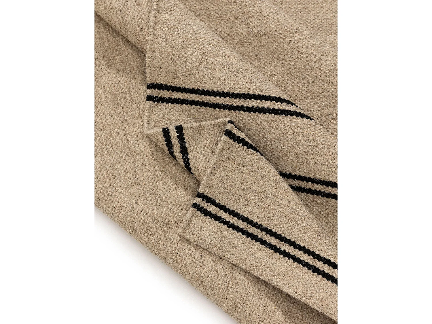 Tapis de laine Kambiz Beige/Noir 120x170 cm