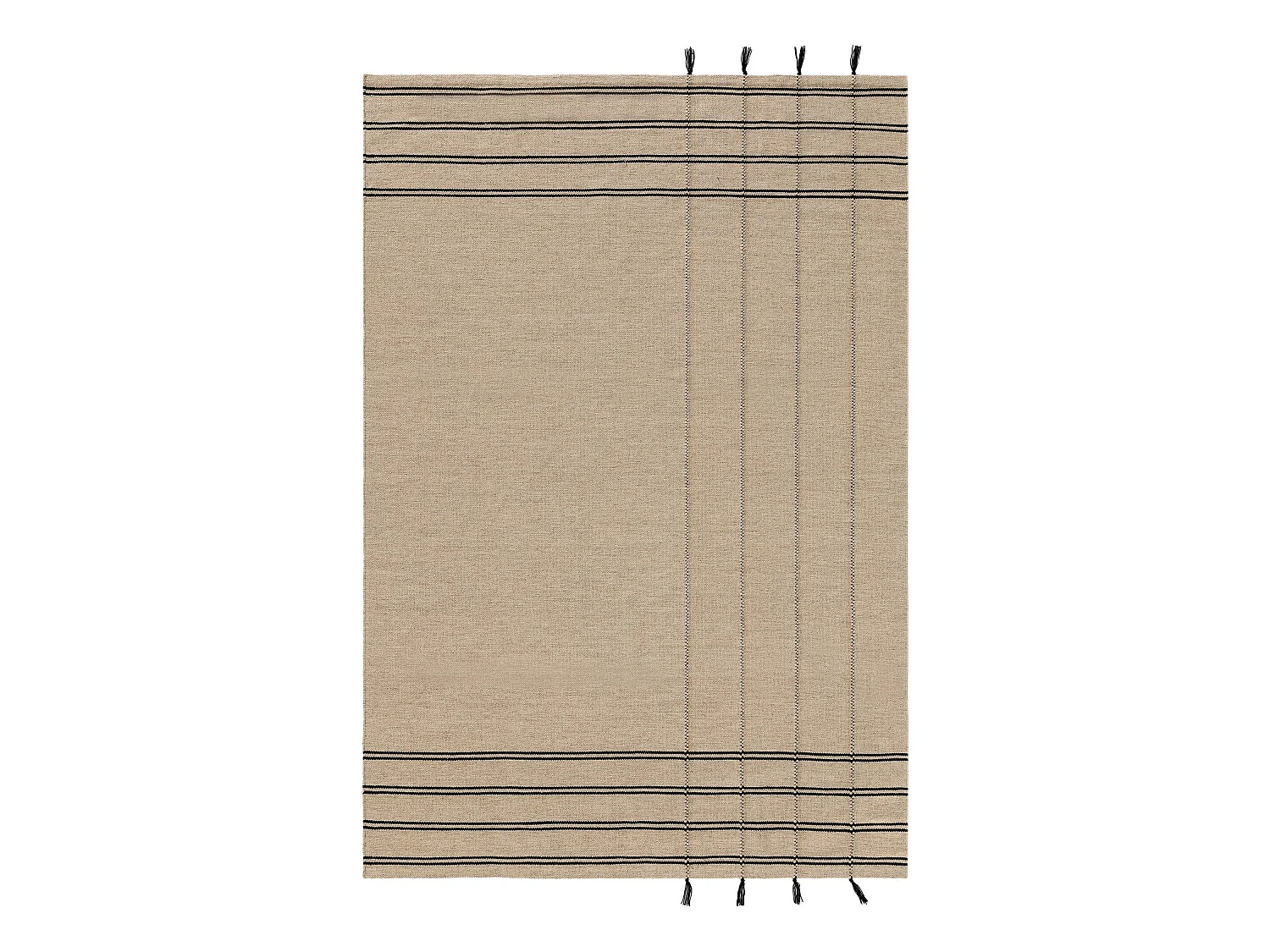 Tapis de laine Kambiz Beige/Noir 120x170 cm