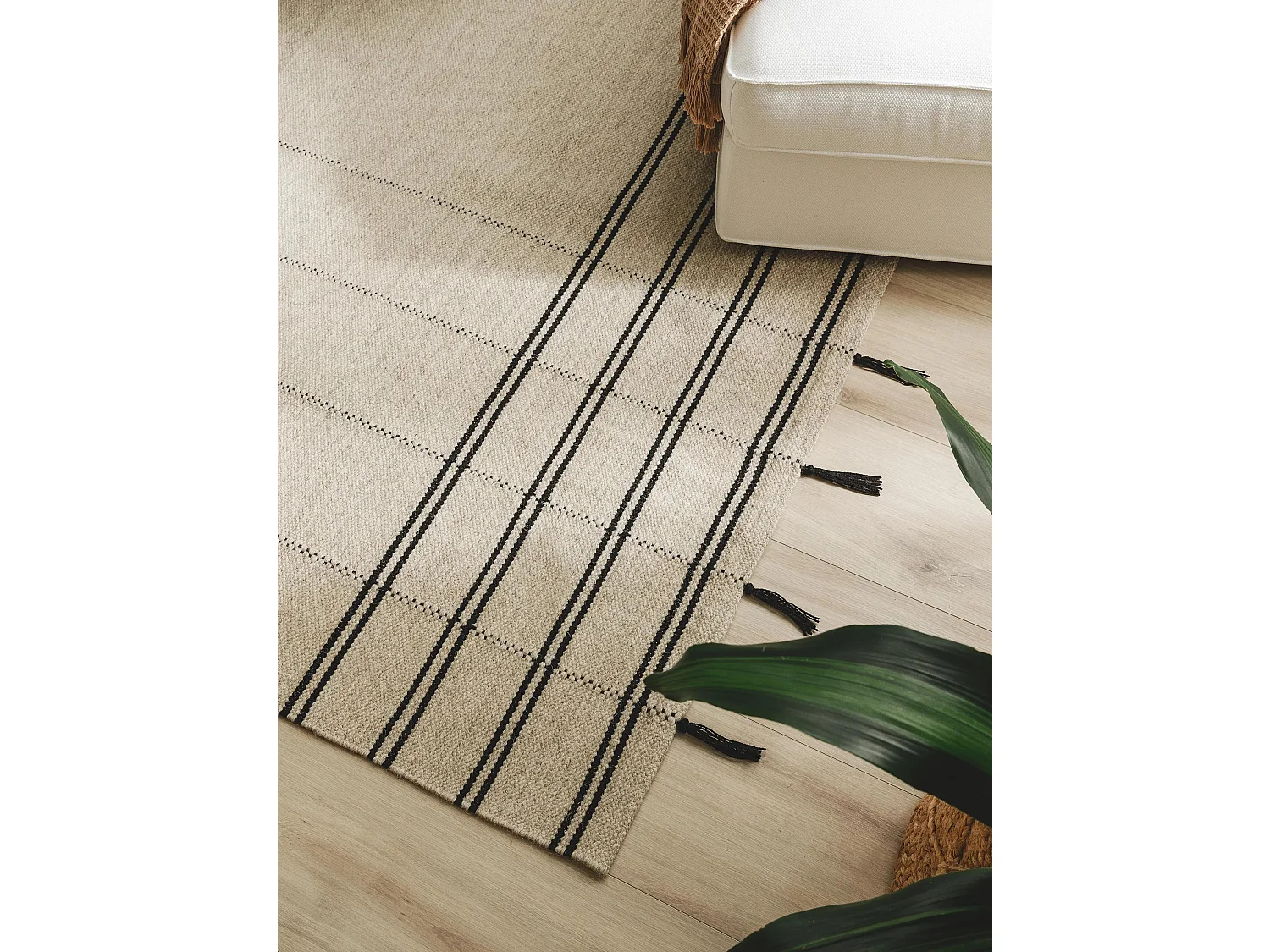 Tapis de laine Kambiz Beige/Noir 120x170 cm