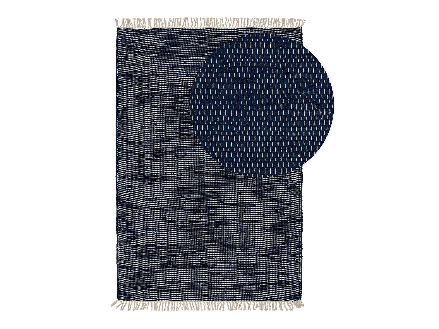 Tapis fabriqué à partir de matériaux recyclés Tom Bleu foncé 80x150 cm