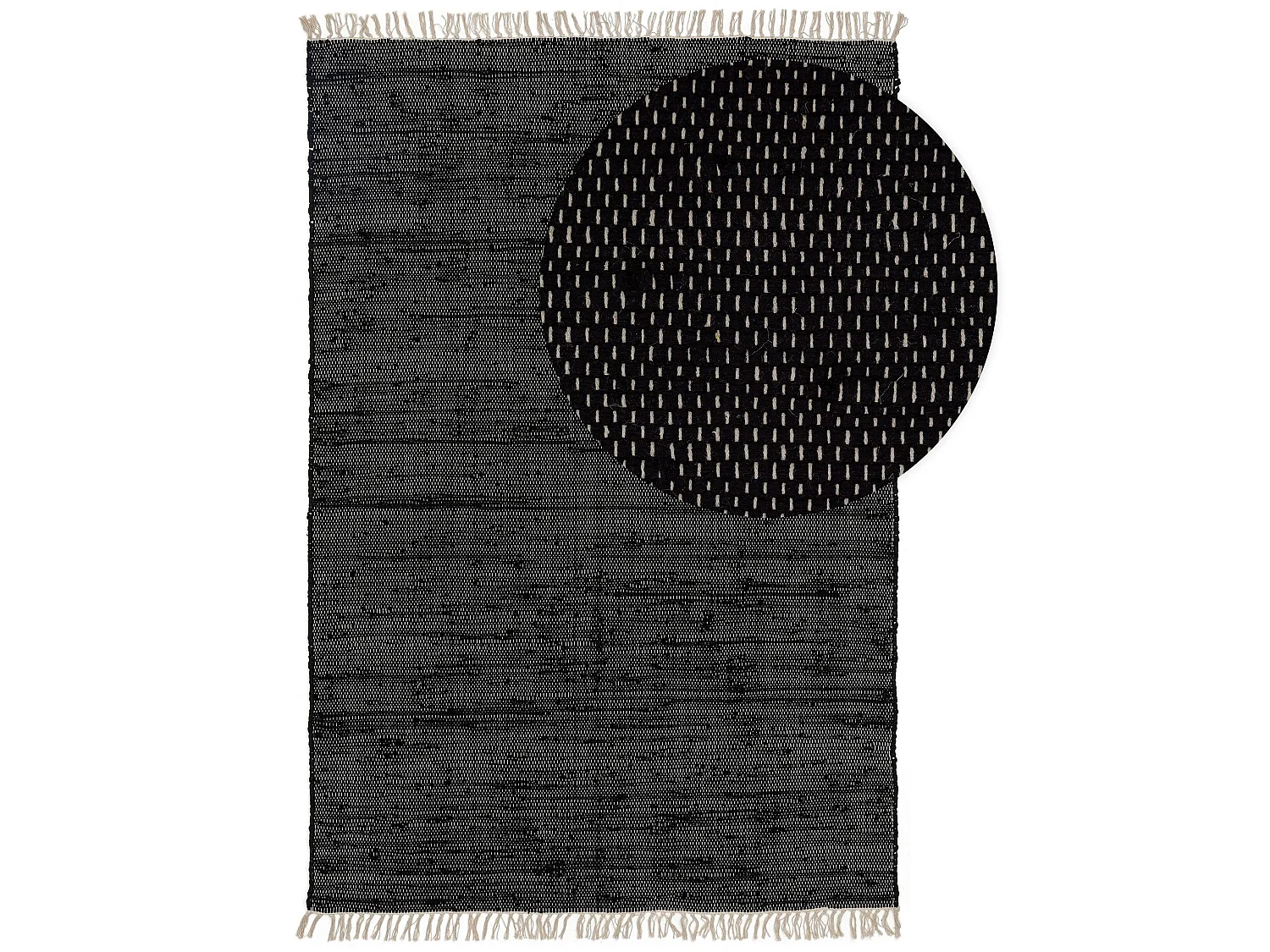 Tapis fabriqué à partir de matériaux recyclés Tom Noir 160x230 cm