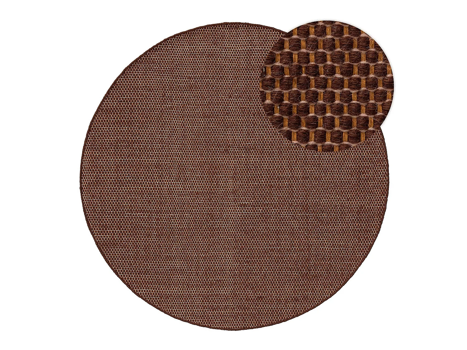 Tapis en laine rond Rocco Marron ø 150 cm rond