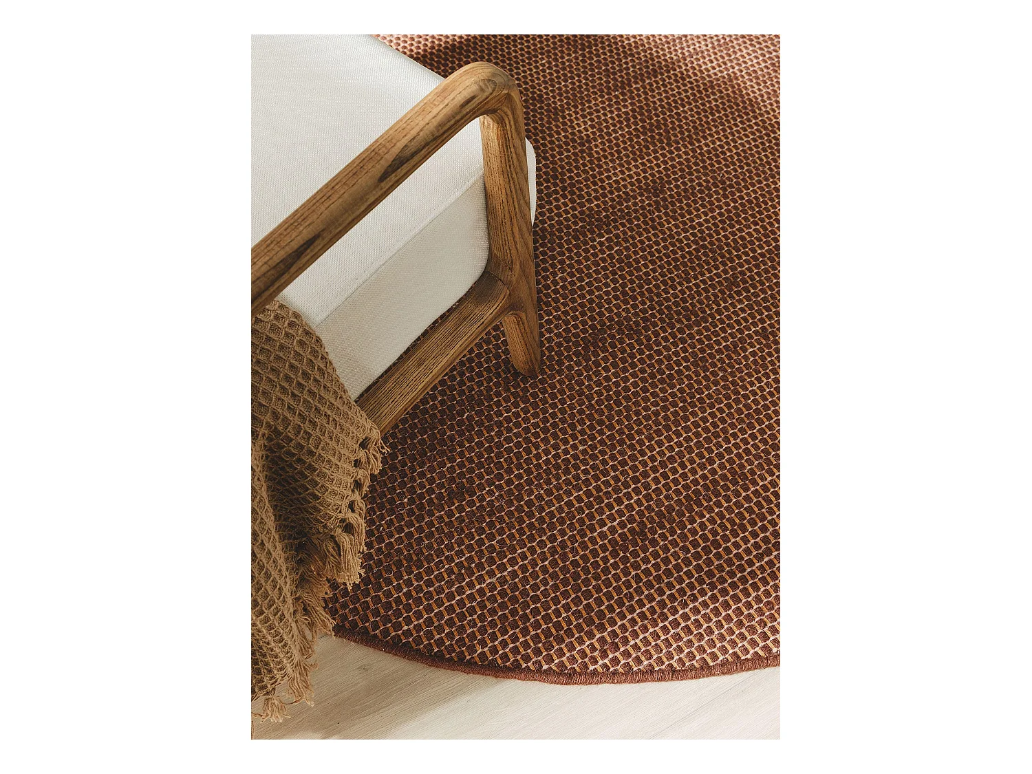 Tapis en laine rond Rocco Marron ø 150 cm rond