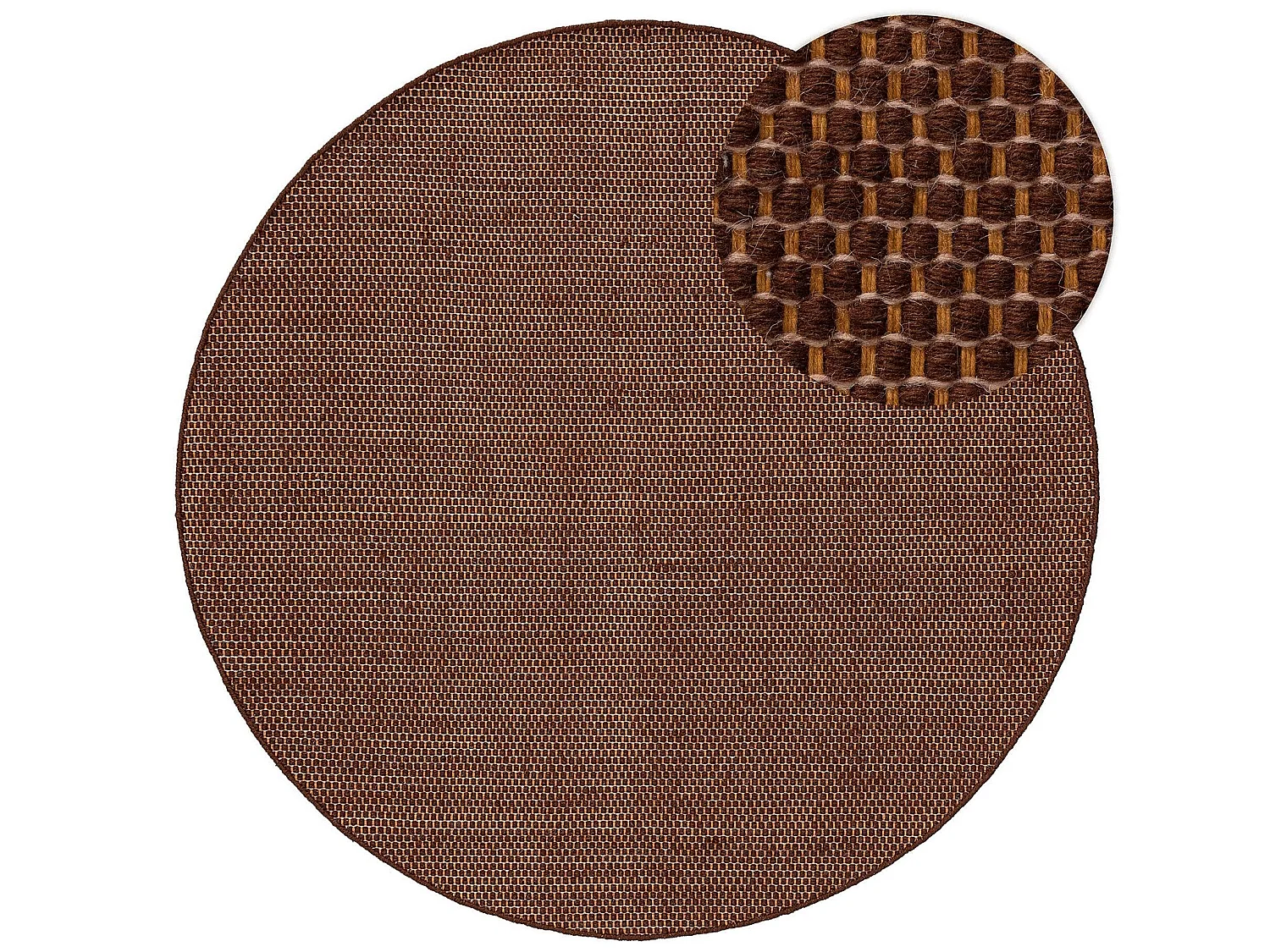 Tapis en laine rond Rocco Marron ø 150 cm rond