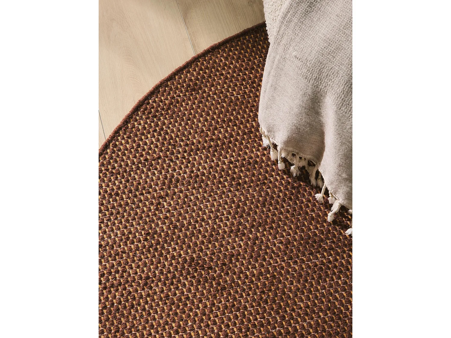 Tapis en laine rond Rocco Marron ø 150 cm rond