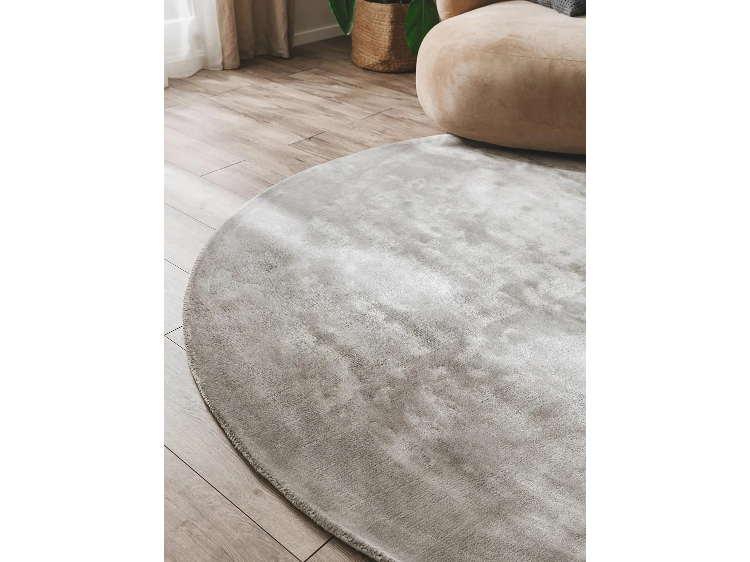 Tapis en viscose Rond Nela Gris ø 160 cm rond