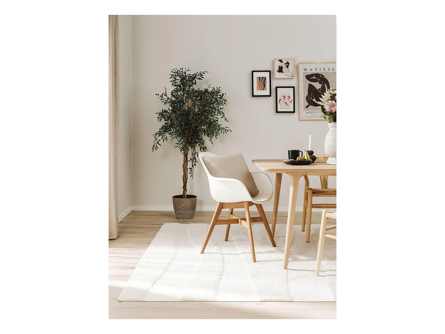 Tapis en coton Isla Crème 120x170 cm