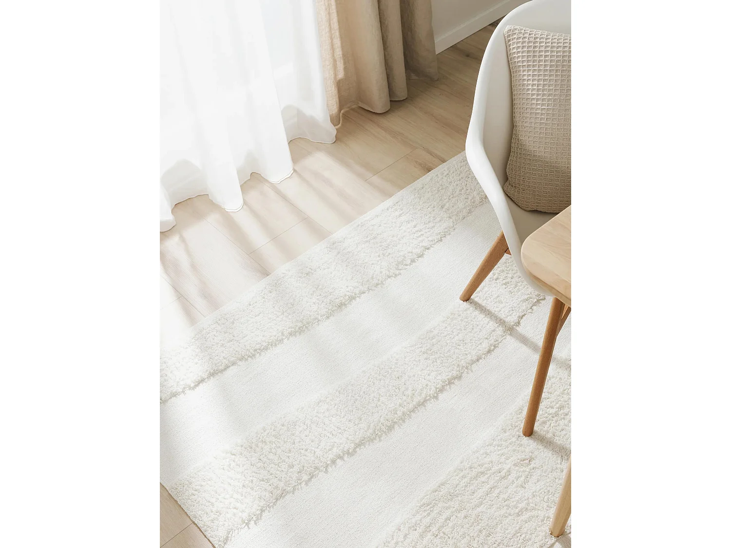 Tapis en coton Isla Crème 120x170 cm