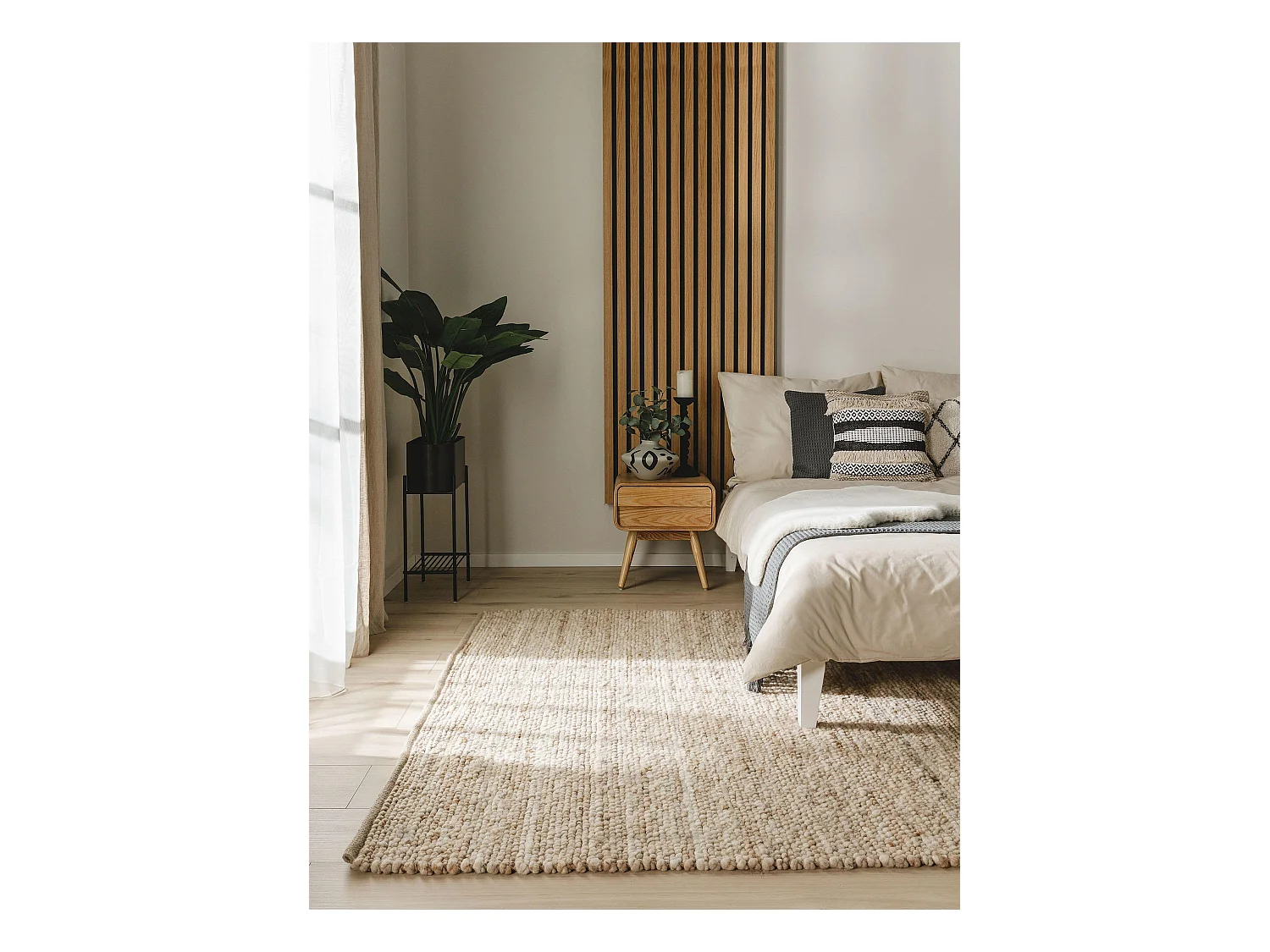 Tapis de laine Finn Beige 140x200 cm