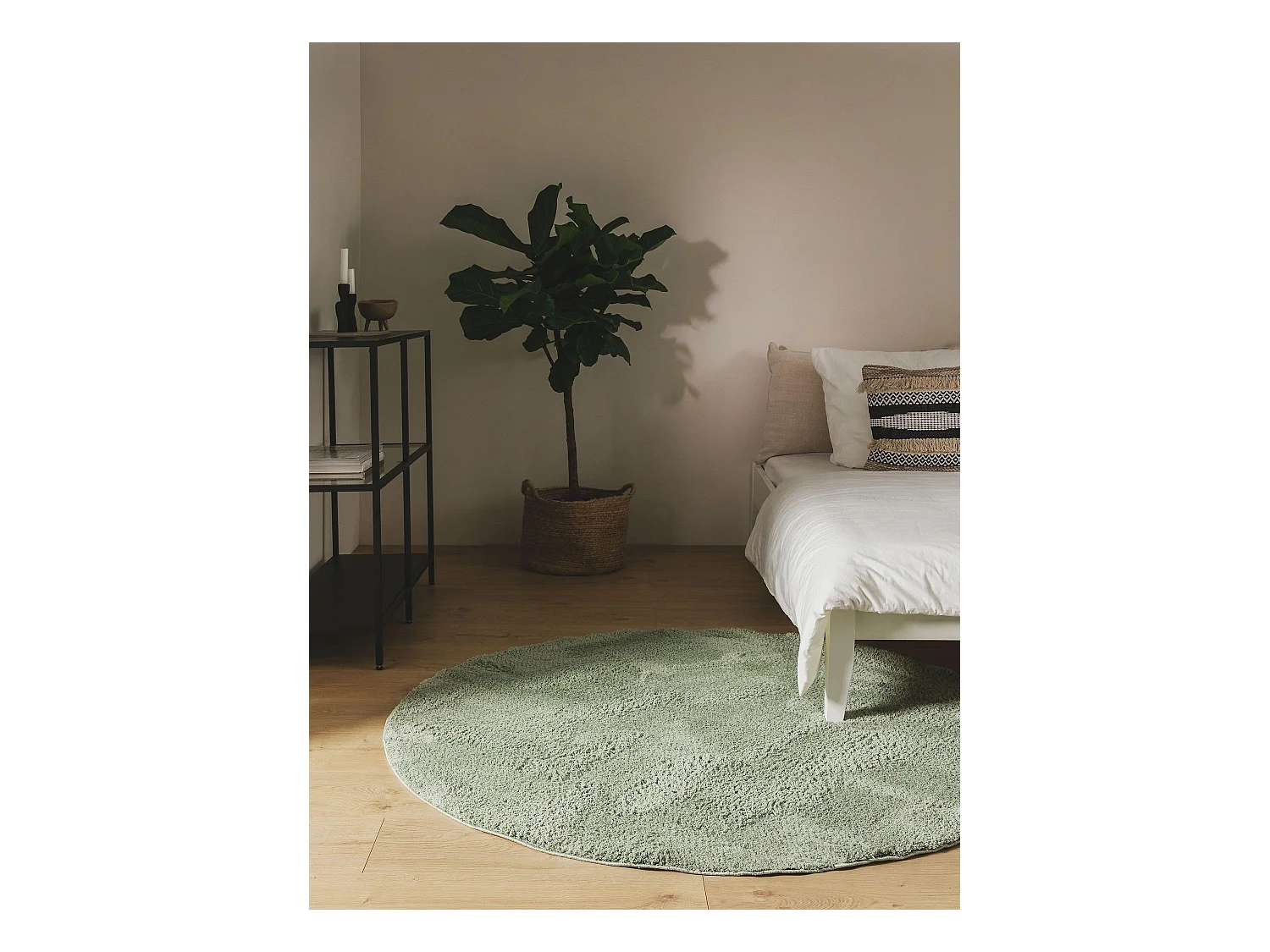 Tapis à poils longs rond Soda Vert clair ø 200 cm rond