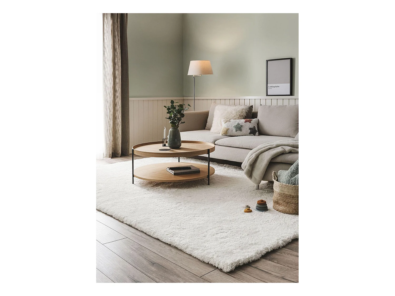 Tapis à poils longs Cloudy Crème 160x230 cm