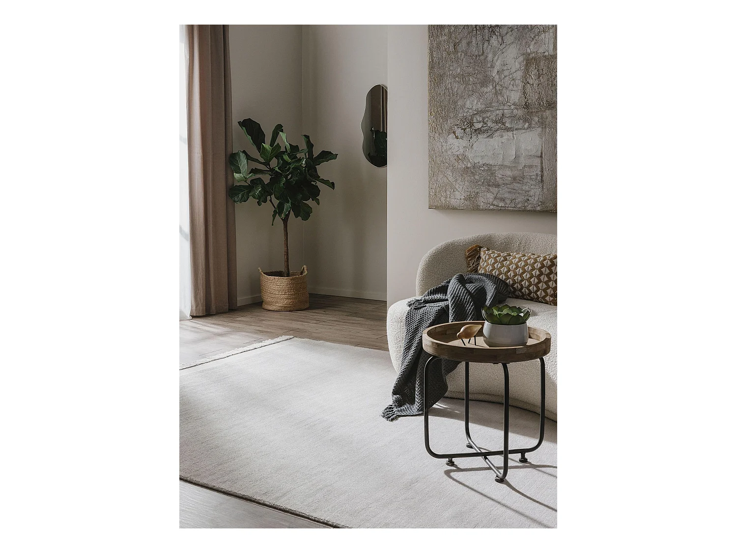 Tapis fabriqué à partir de matériaux recyclés Jade Gris clair 120x170 cm