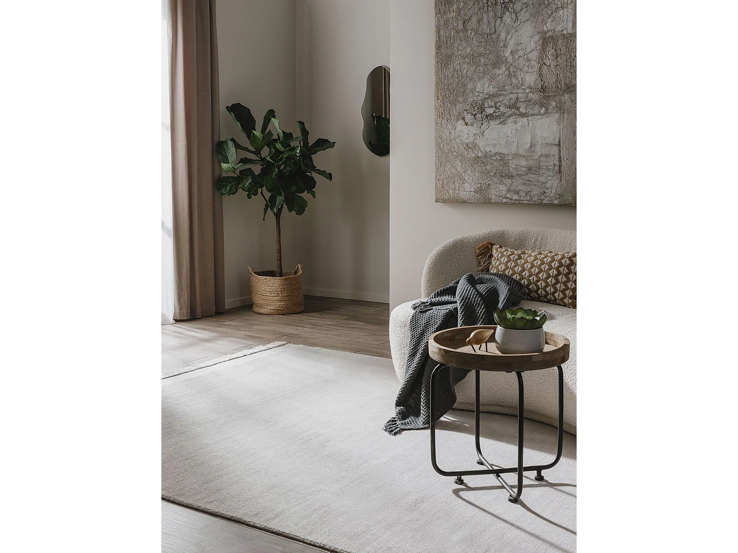 Tapis fabriqué à partir de matériaux recyclés Jade Gris clair 120x170 cm