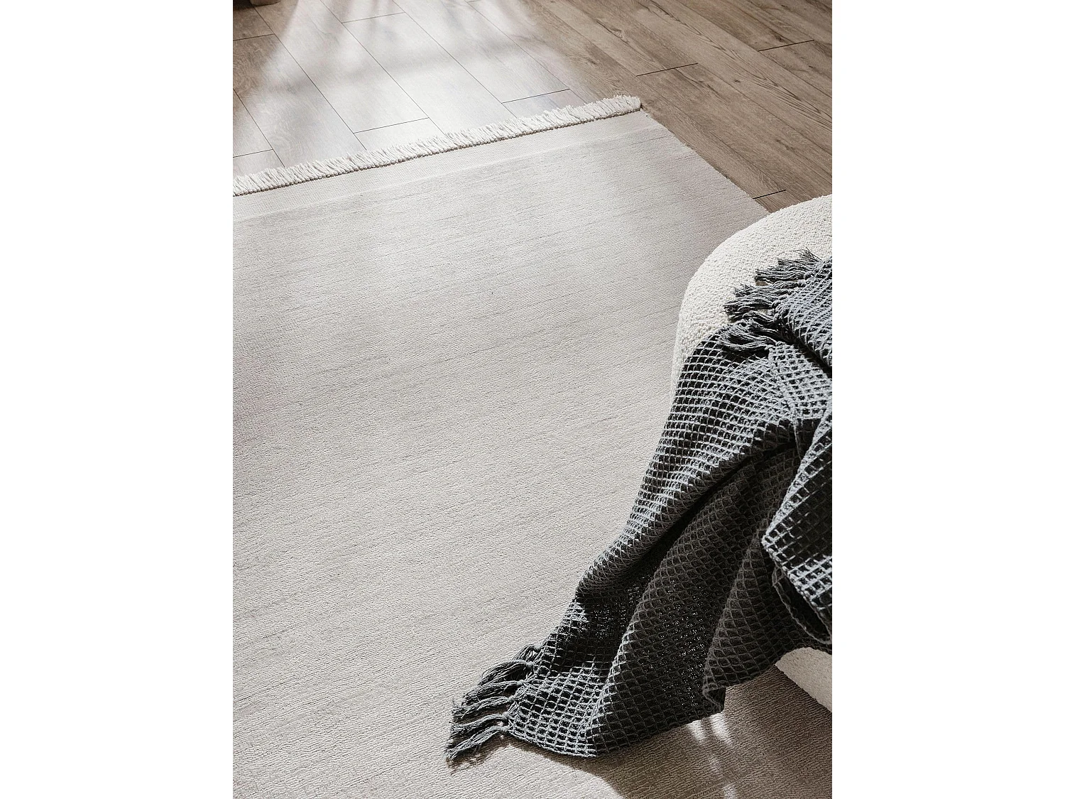Tapis fabriqué à partir de matériaux recyclés Jade Gris clair 120x170 cm