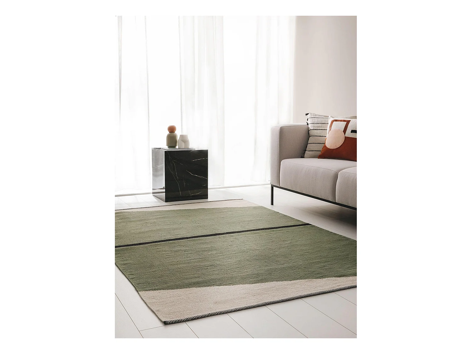 Tapis en coton Lenny Vert 200x300 cm