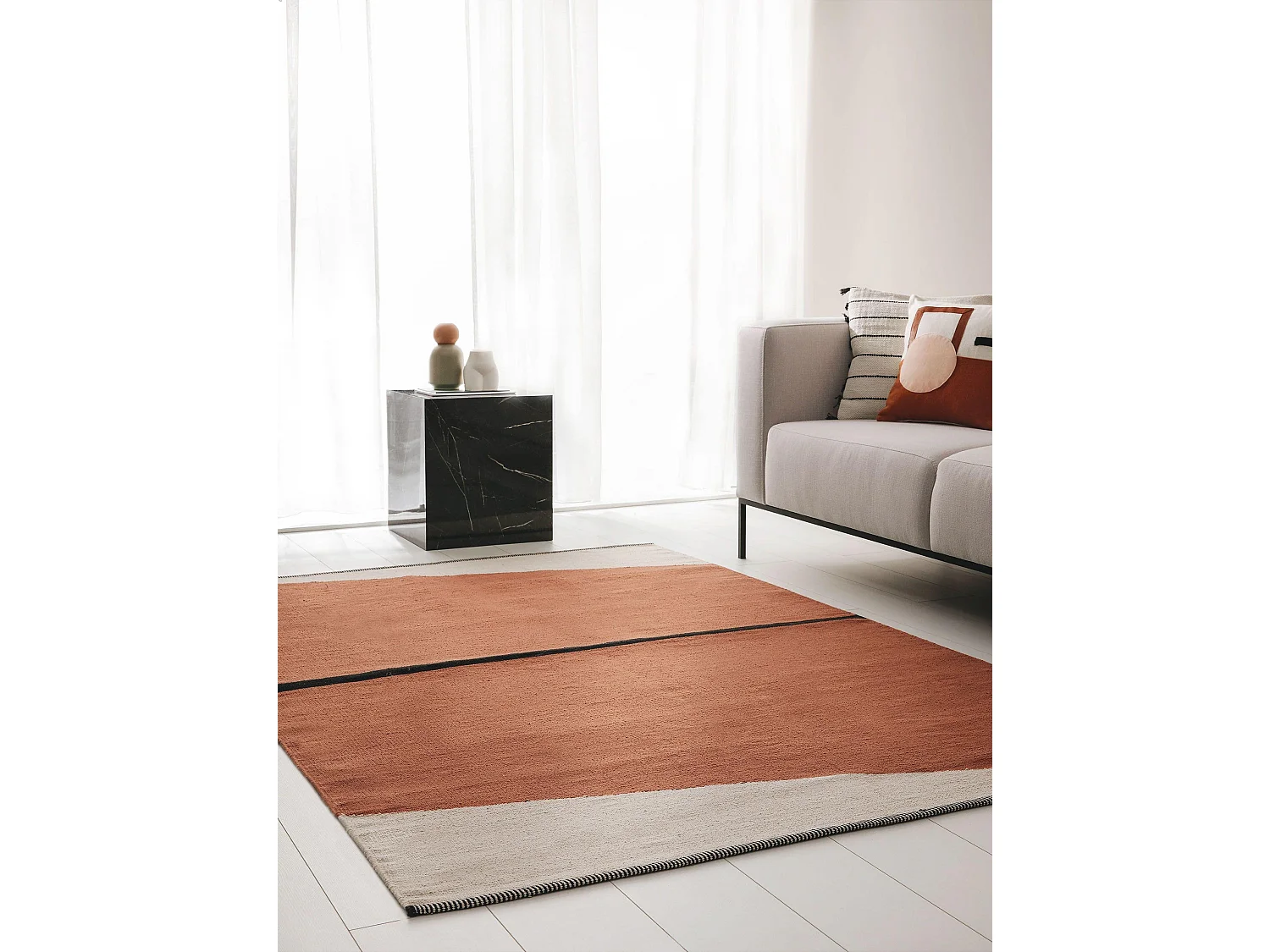 Tapis en coton Lenny Terracotta 200x300 cm