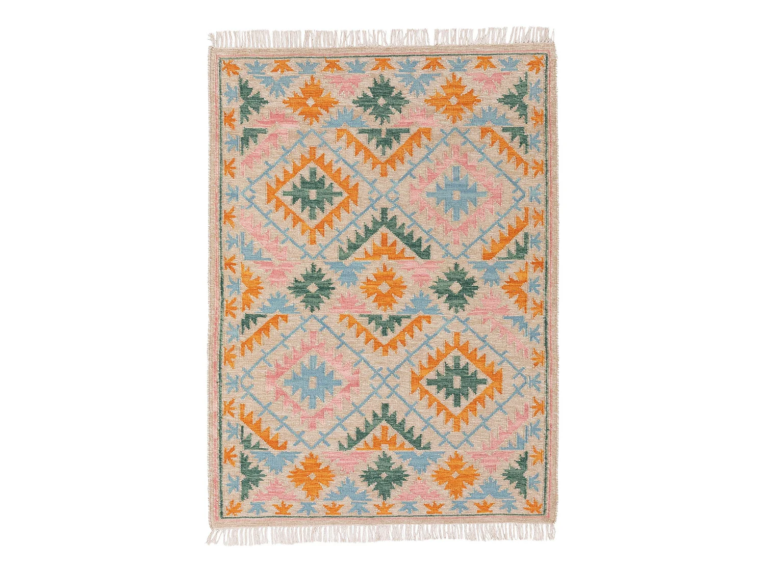 Kelim tissé à la main Zohra Multicouleur/Beige 200x300 cm