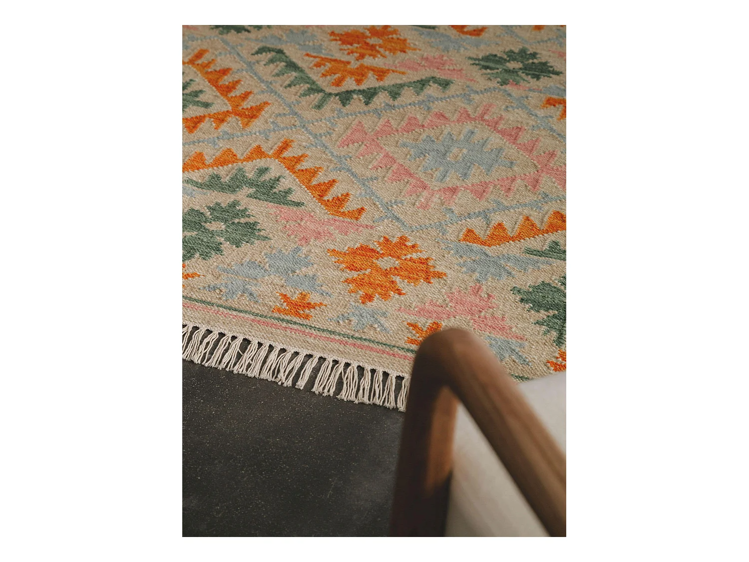 Kelim tissé à la main Zohra Multicouleur/Beige 200x300 cm