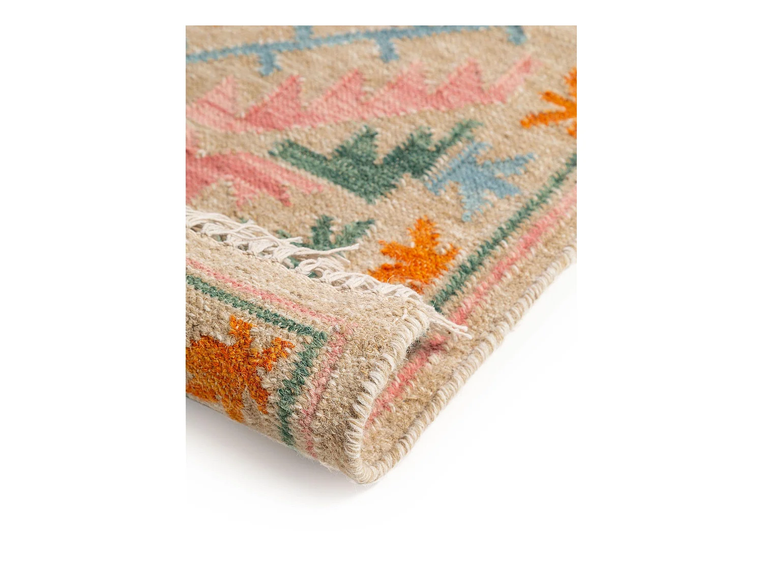 Kelim tissé à la main Zohra Multicouleur/Beige 200x300 cm
