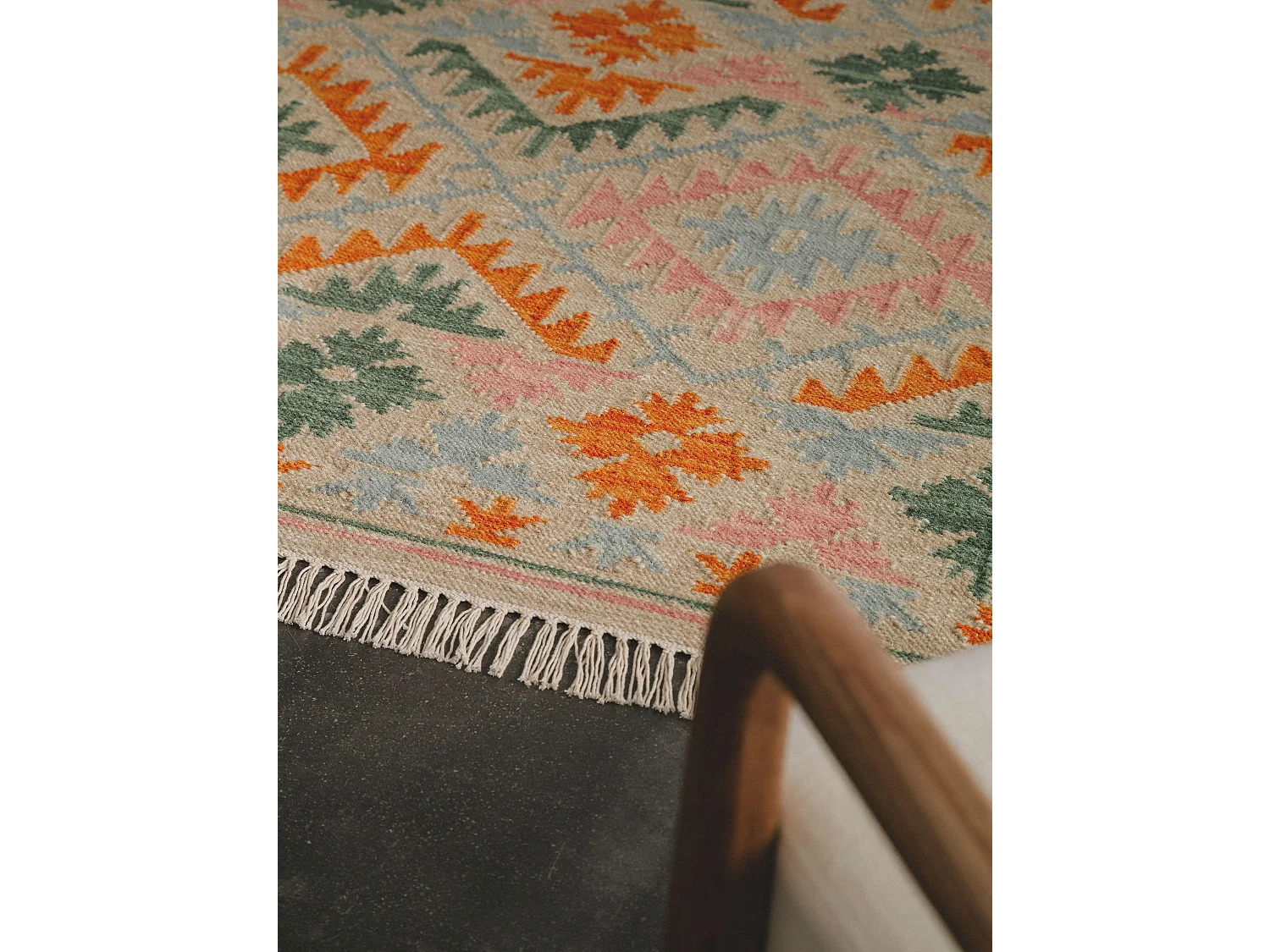 Kelim tissé à la main Zohra Multicouleur/Beige 200x300 cm