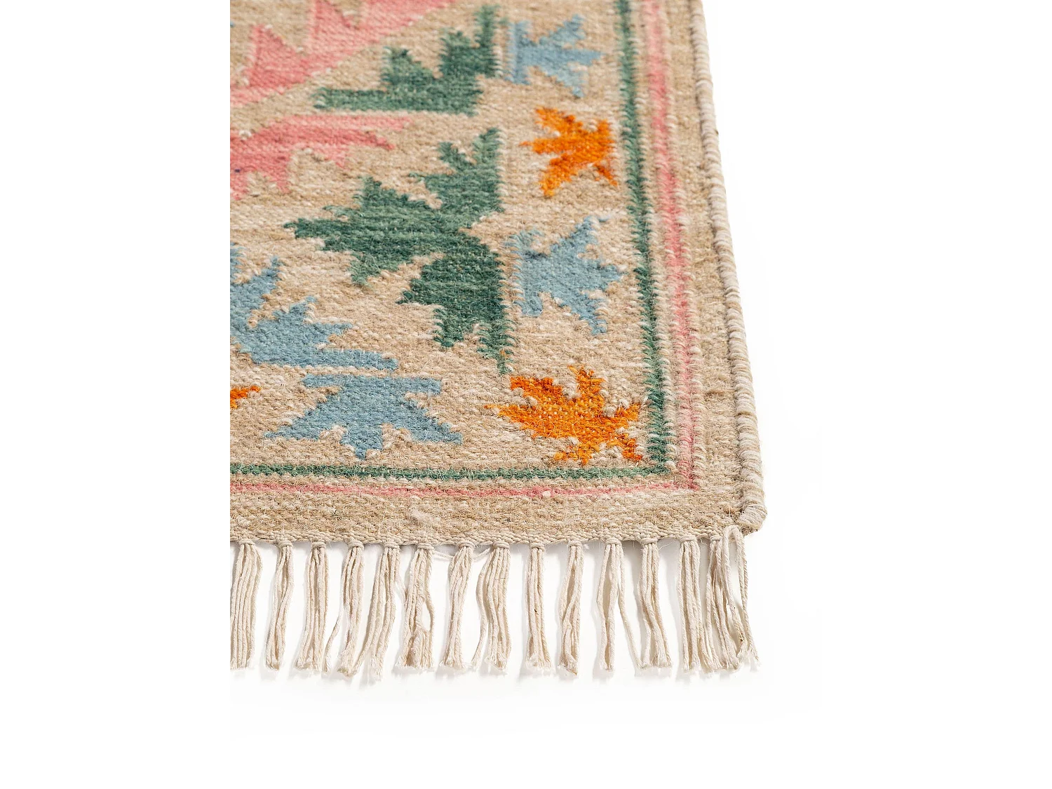 Kelim tissé à la main Zohra Multicouleur/Beige 200x300 cm