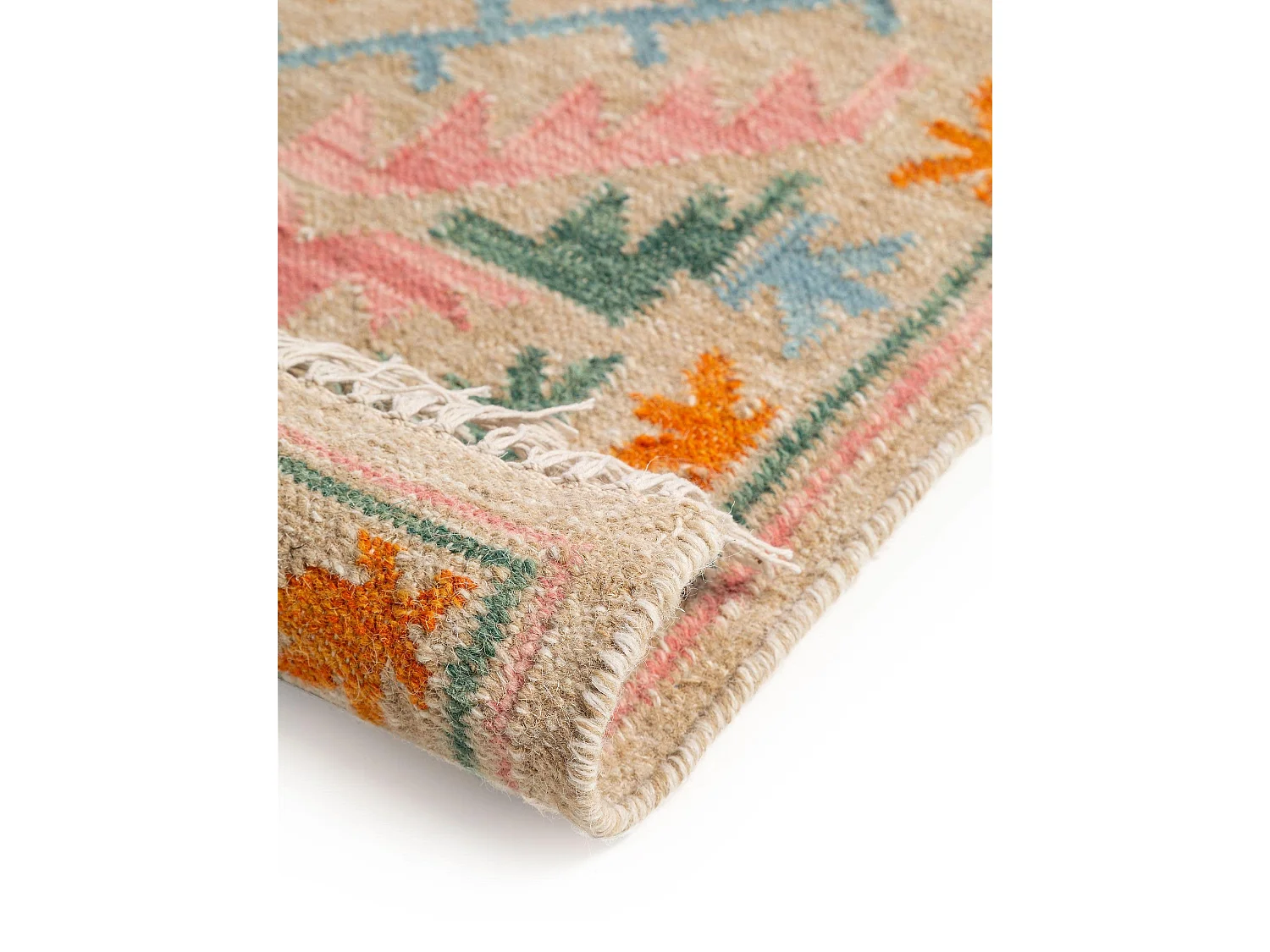 Kelim tissé à la main Zohra Multicouleur/Beige 200x300 cm