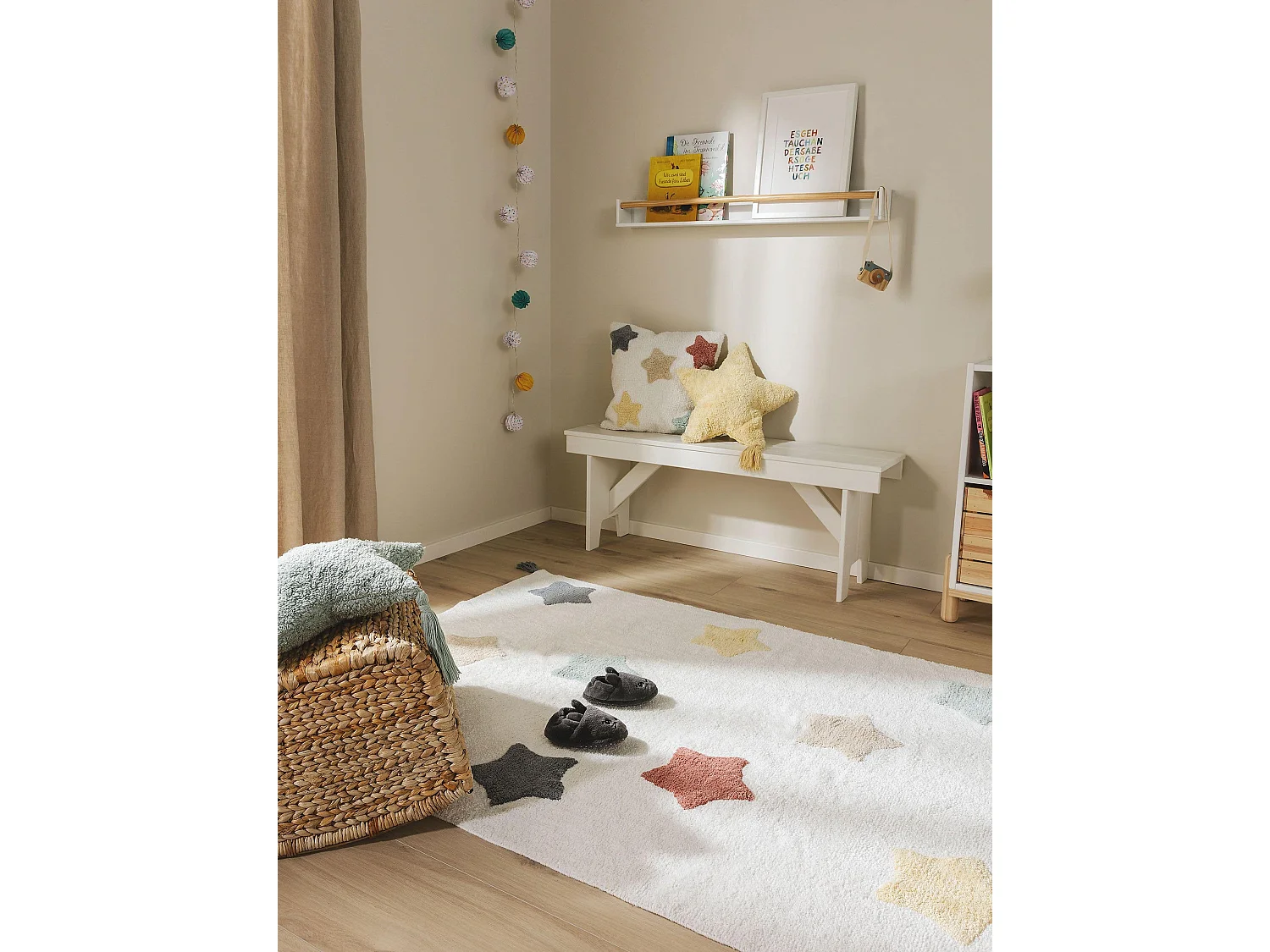 Tapis lavables pour enfants Stars Multicouleur 80x120 cm