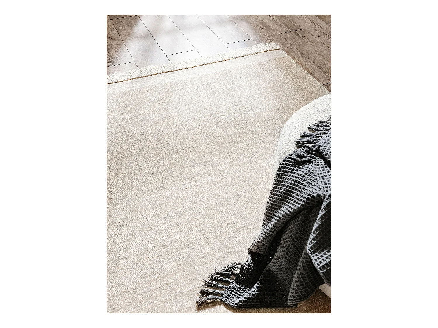 Tapis fabriqué à partir de matériaux recyclés Jade Crème 120x170 cm