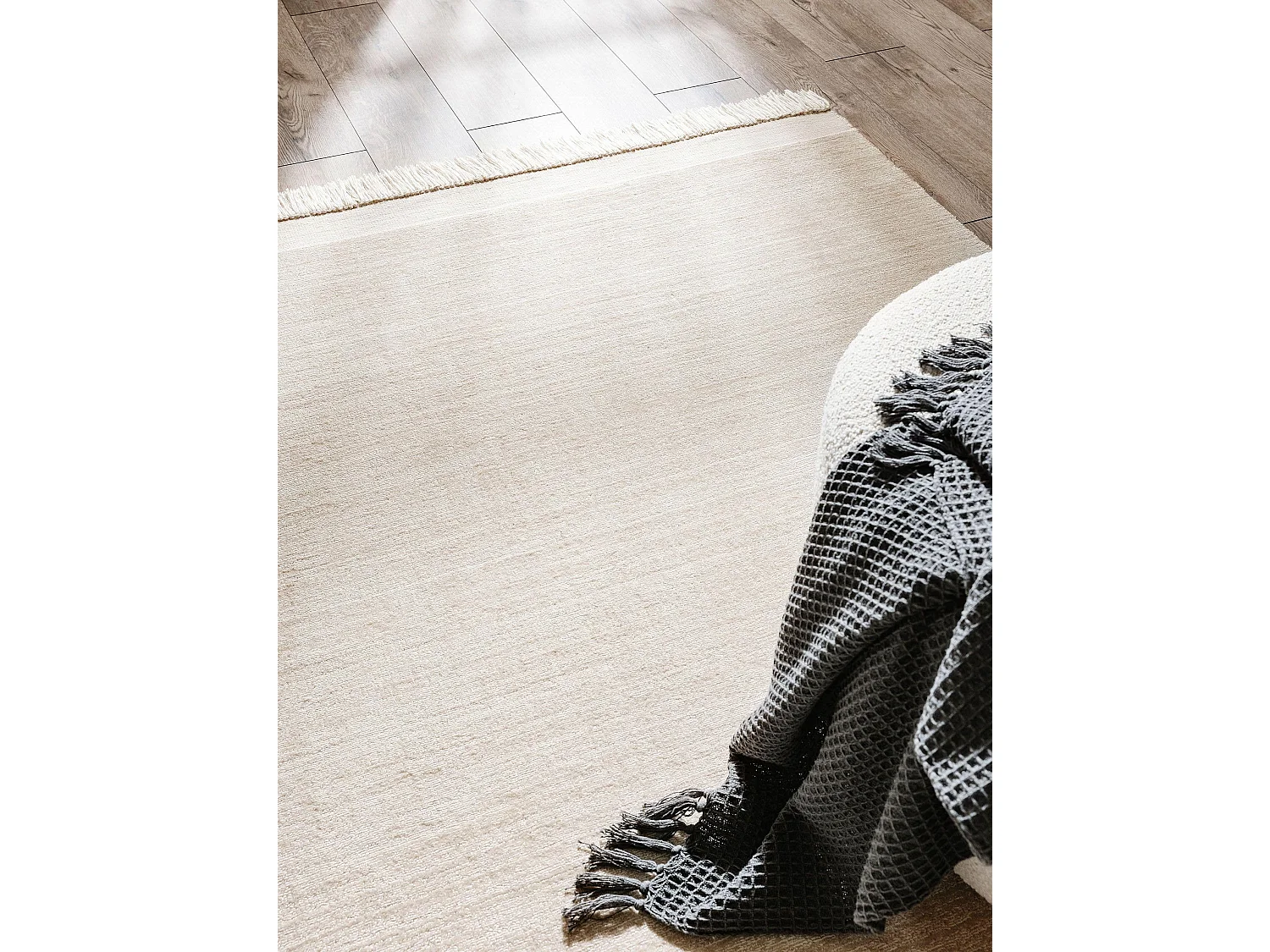 Tapis fabriqué à partir de matériaux recyclés Jade Crème 120x170 cm