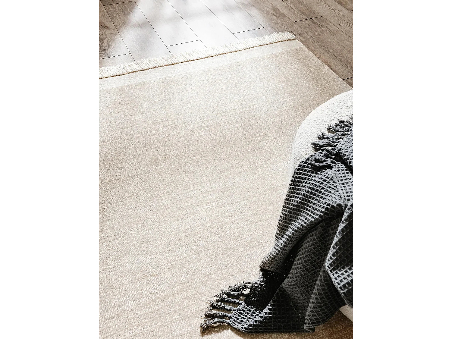 Tapis fabriqué à partir de matériaux recyclés Jade Crème 120x170 cm