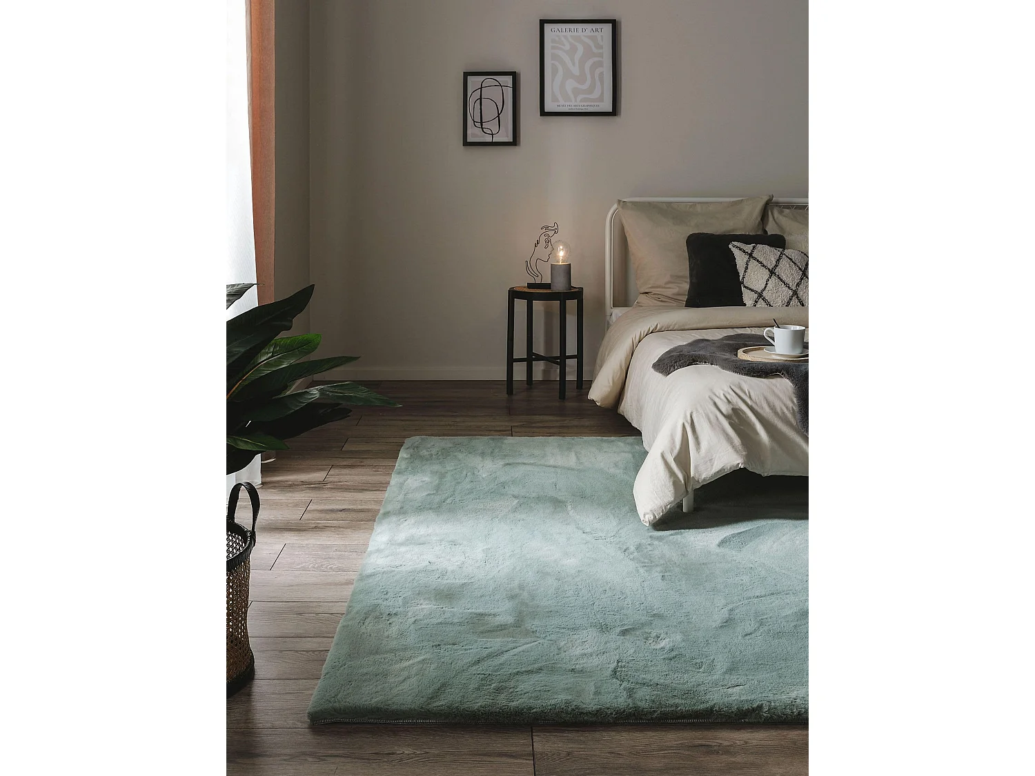 Tapis de fourrure Dave Menthe 200x300 cm