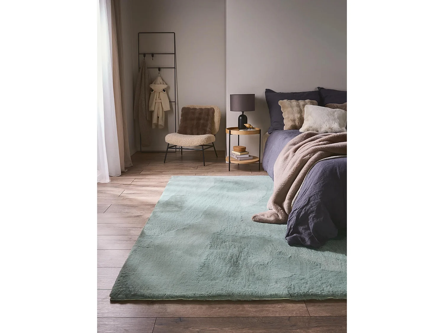 Tapis de fourrure Dave Menthe 200x300 cm