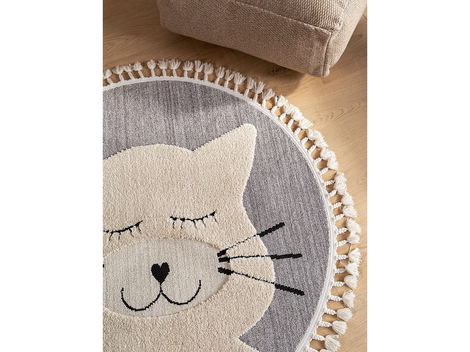 Tapis enfant Momo Gris ø 120 cm rond