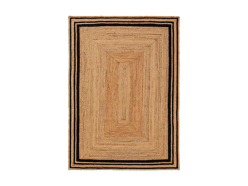 Tapis de jute Jutta Noir 80x150 cm
