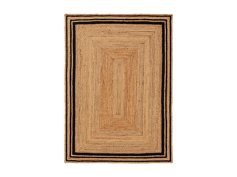 Tapis de jute Jutta Noir 80x150 cm