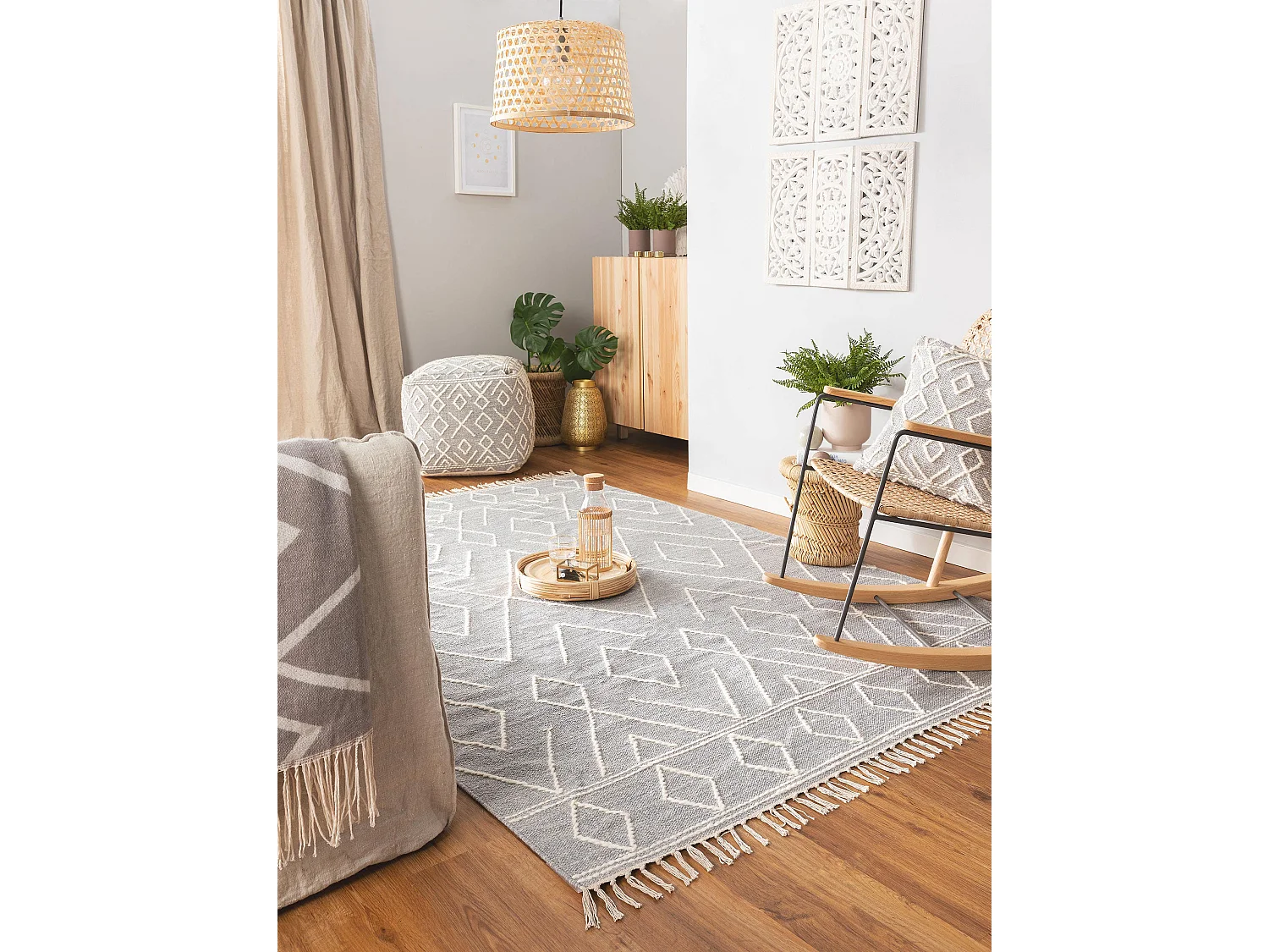 Tapis en coton Sydney Gris clair 120x170 cm