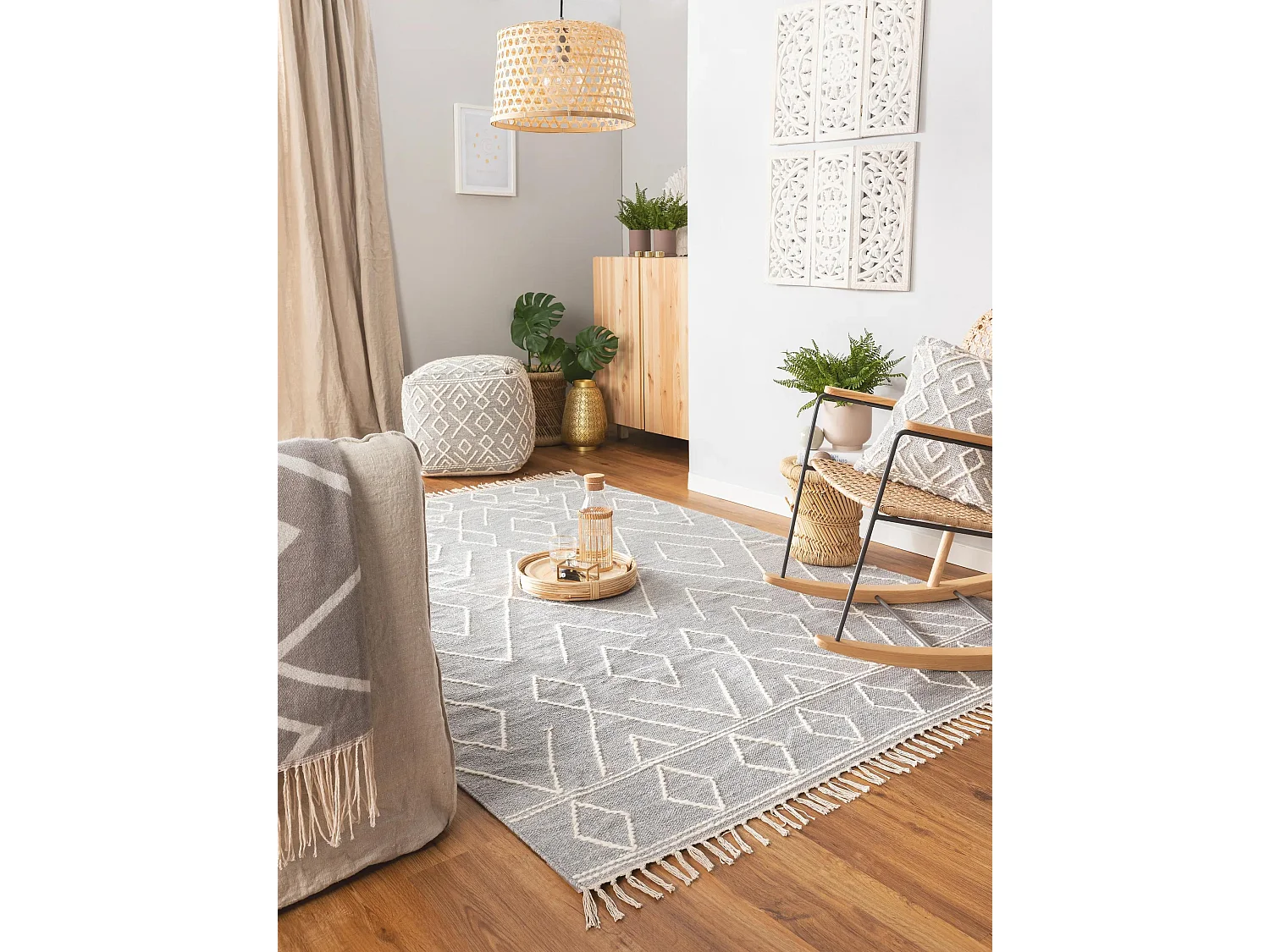 Tapis en coton Sydney Gris clair 120x170 cm