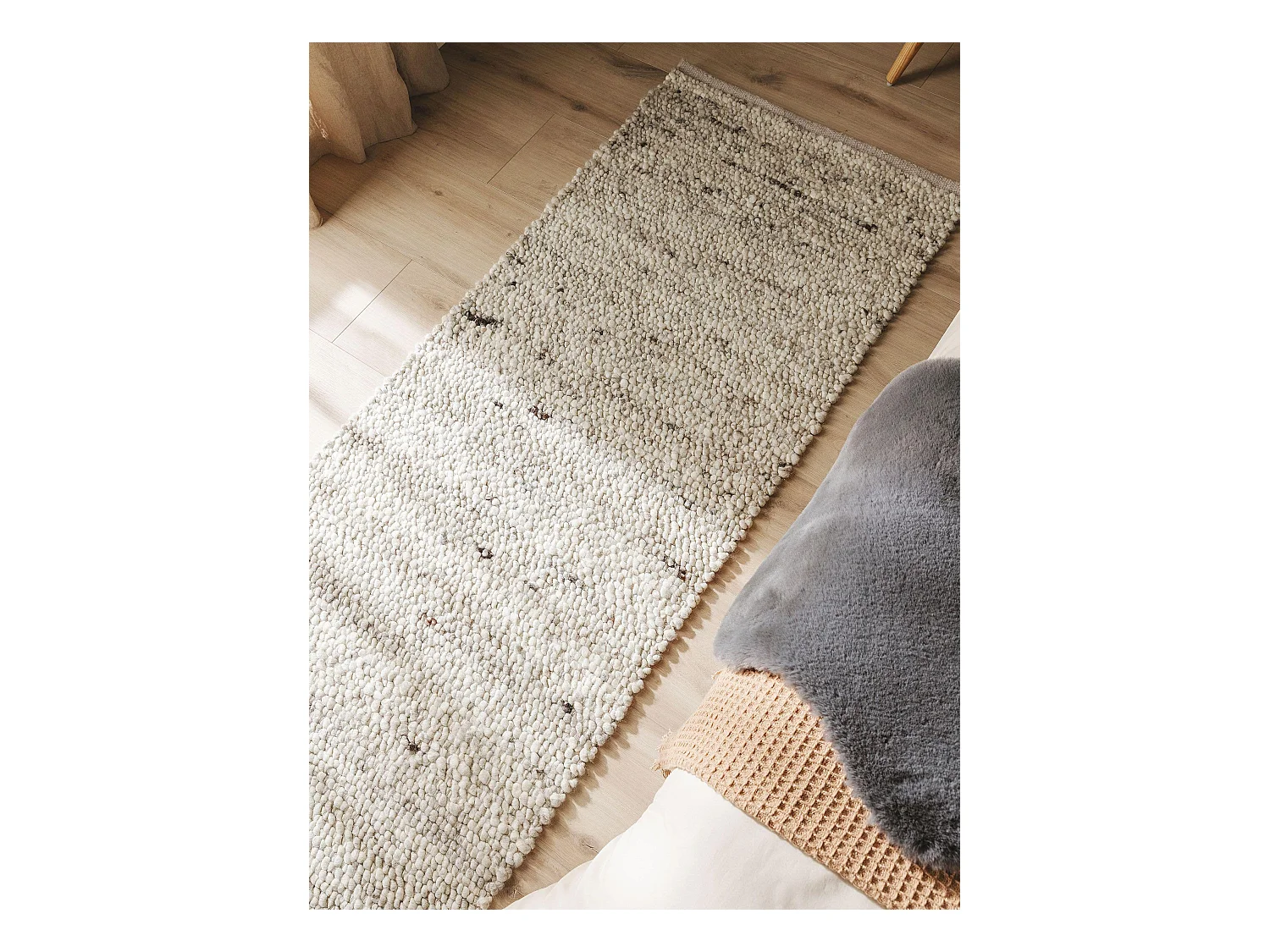 Tapis de laine Finn Ivory Grey 70x200 cm