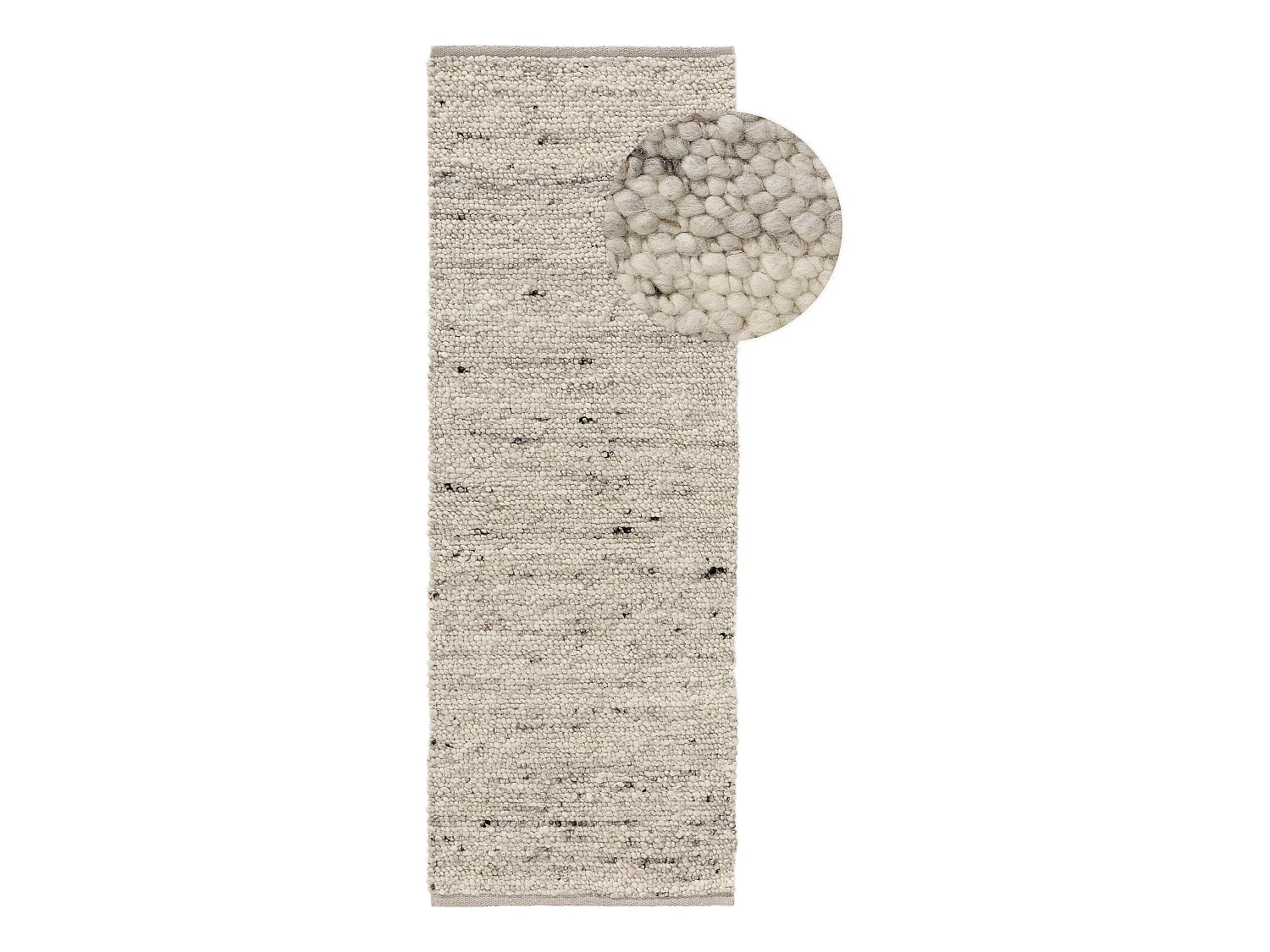 Tapis de laine Finn Ivory Grey 70x200 cm