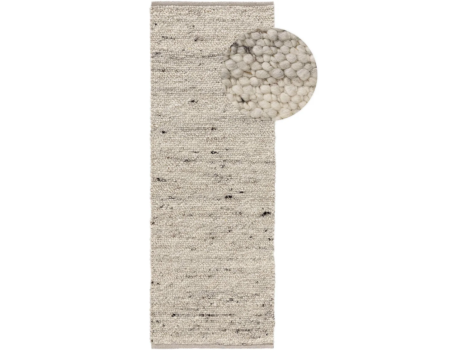 Tapis de laine Finn Ivory Grey 70x200 cm