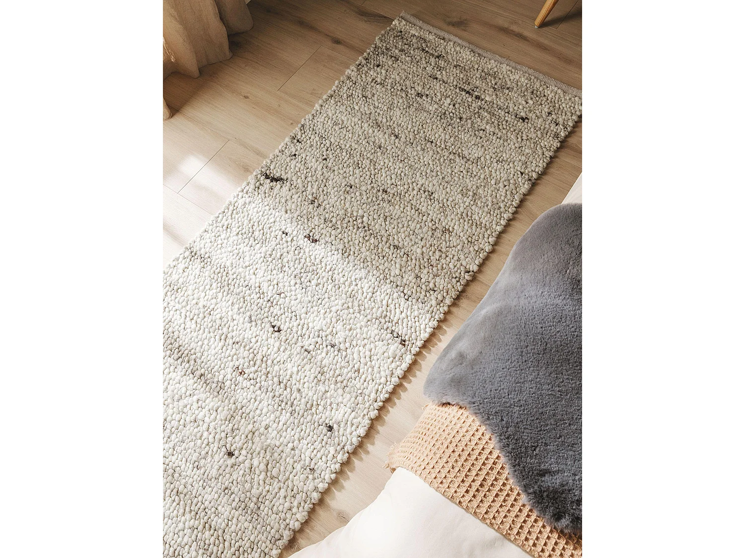 Tapis de laine Finn Ivory Grey 70x200 cm
