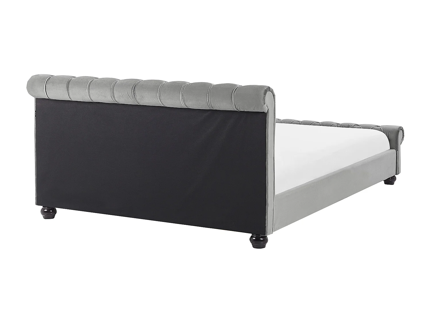 Lit avec sommier Velours AVALLON 180 x 200 cm Gris