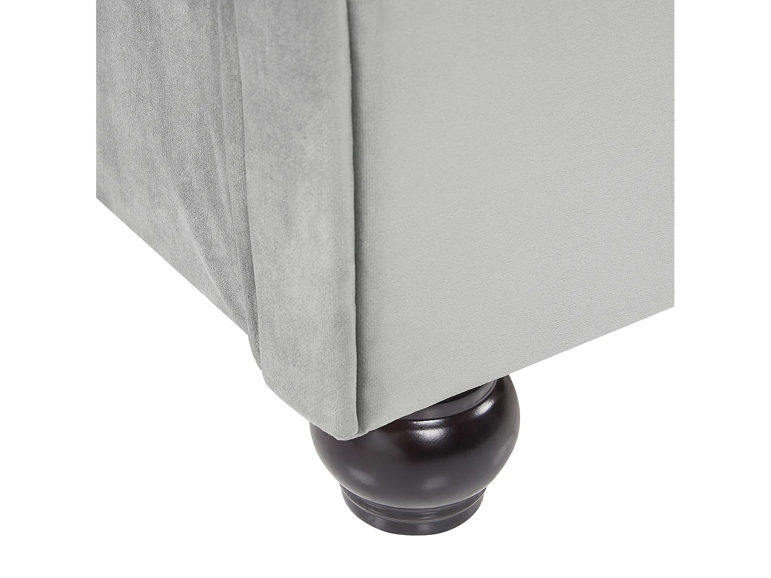 Lit avec sommier Velours AVALLON 180 x 200 cm Gris
