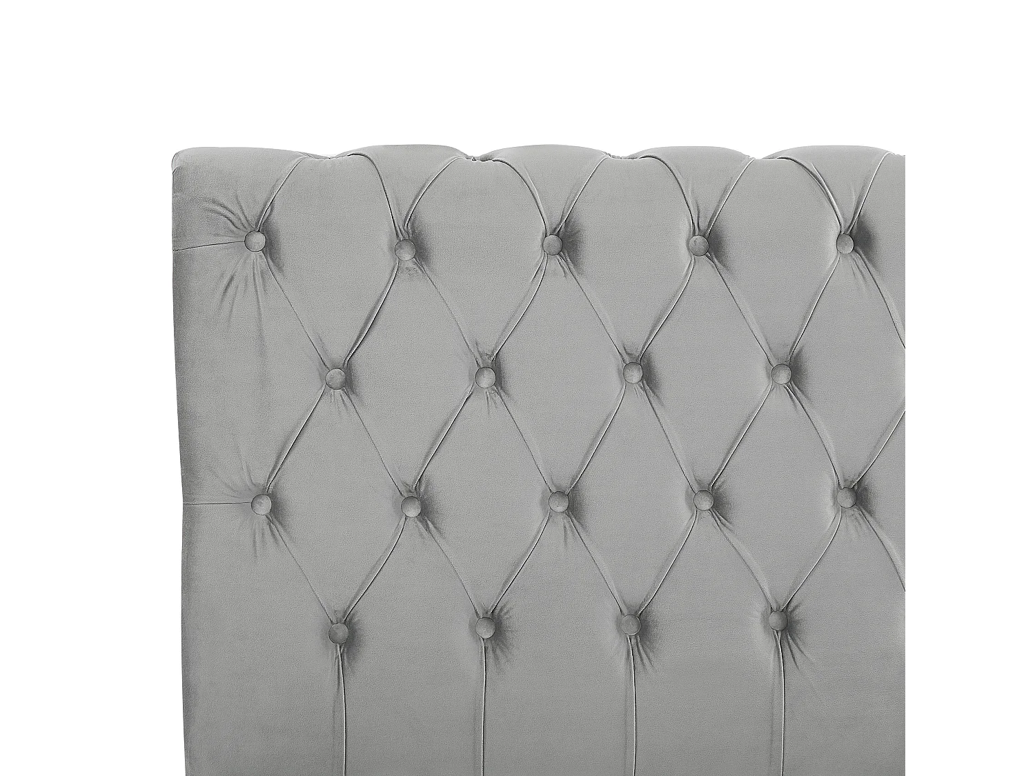 Lit avec sommier Velours AVALLON 180 x 200 cm Gris