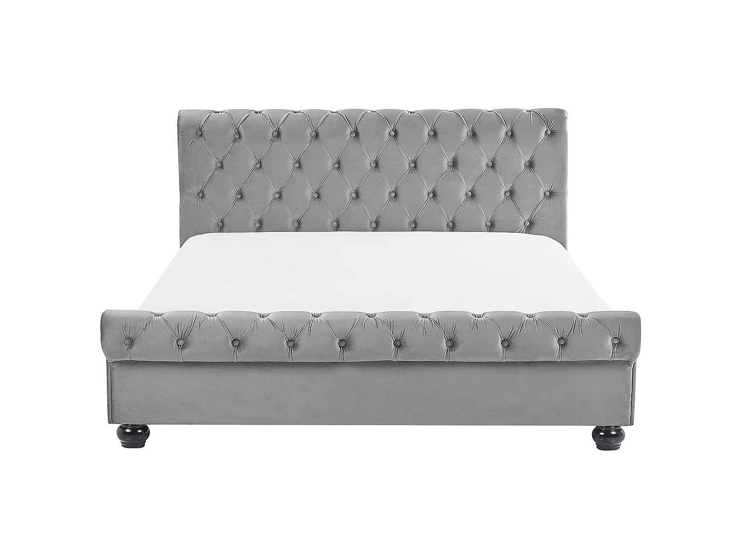 Bed Fluweel AVALLON 180 x 200 cm Grijs