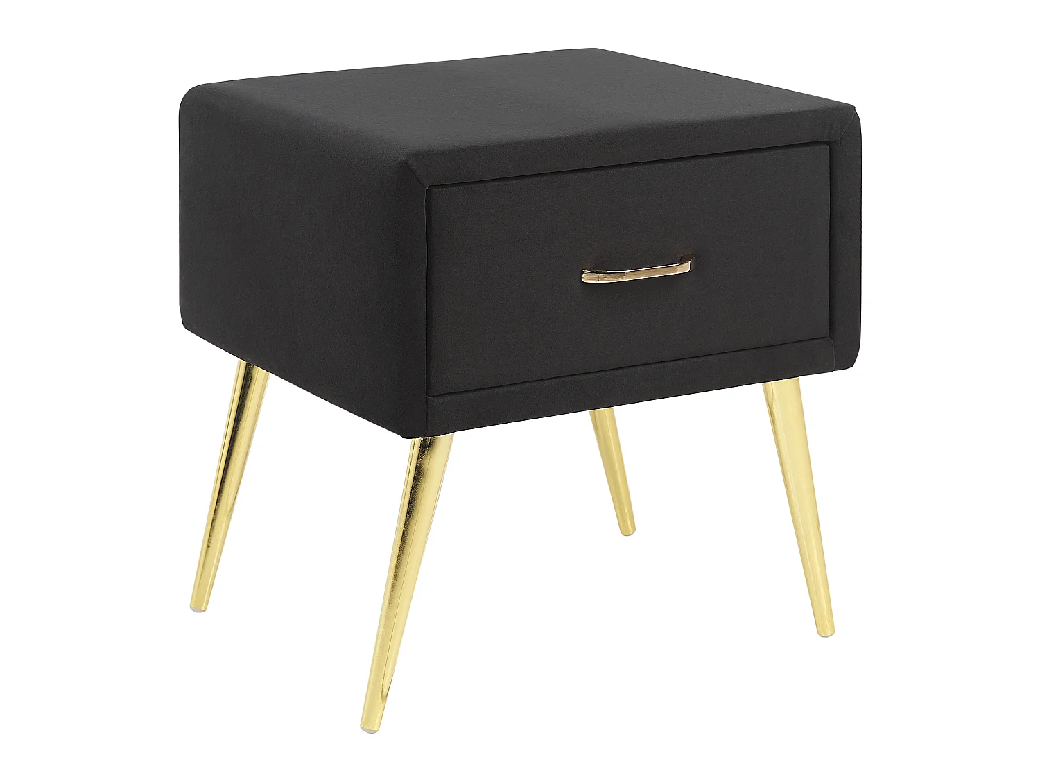 Table de nuit à 1 tiroir FLAYAT Velours Noir